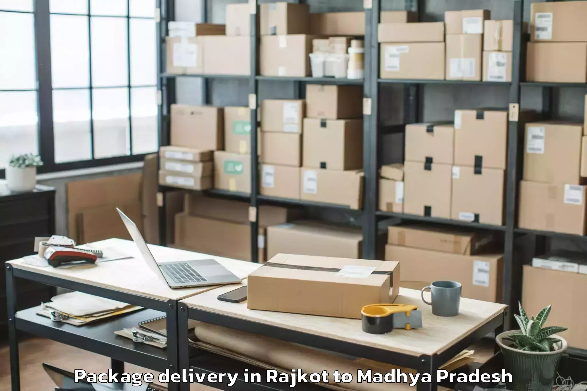 Trusted Rajkot to Lodhikheda Package Delivery